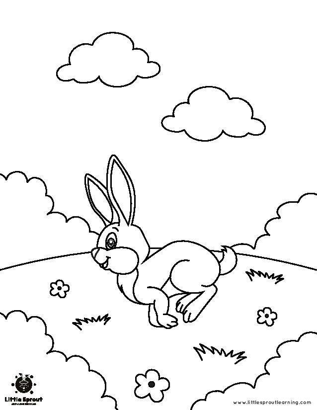 Coloring Page Bunny 2 Little Sprout Learning page 001