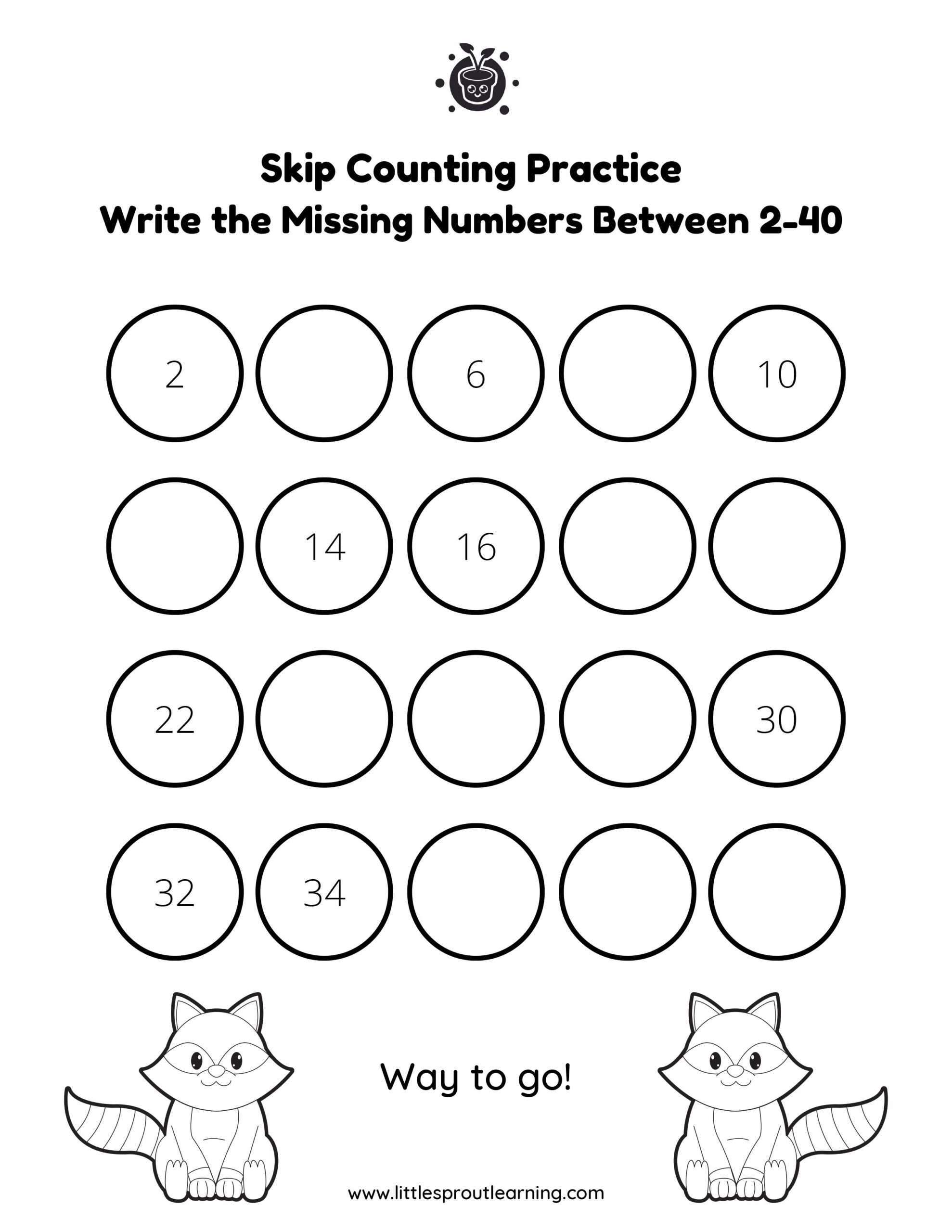 Kindergarten Counting Practice Worksheet Skip Counting by 2 2 scaled