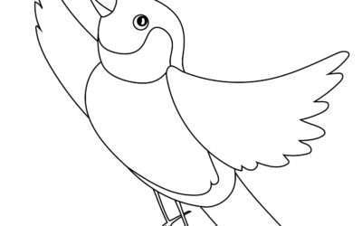 In Flight Bird Coloring Page