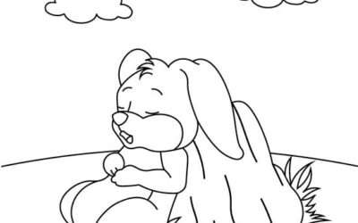 Resting Bunny Coloring Page