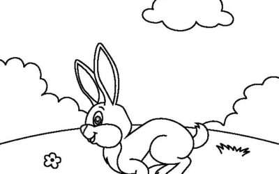 Running Bunny Coloring Page