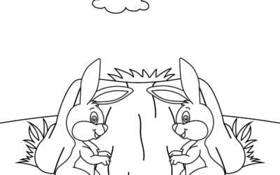 Twin Bunny Coloring Page