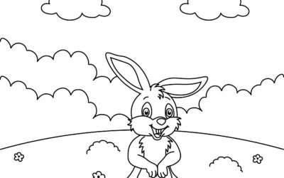 Playing With a Ball Bunny Coloring Page