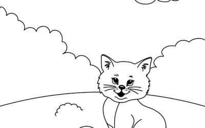 Cute Cat Coloring Page