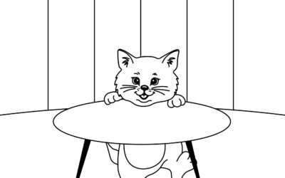 Climbing Cat Coloring Page