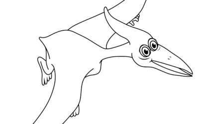 High Flying Pterodactyl Dinosaur Coloring Page