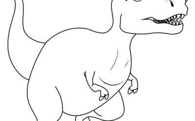 Running T-Rex Dinosaur Coloring Page