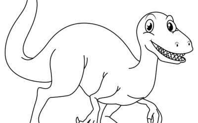 Ready to Chase Dinosaur Coloring Page