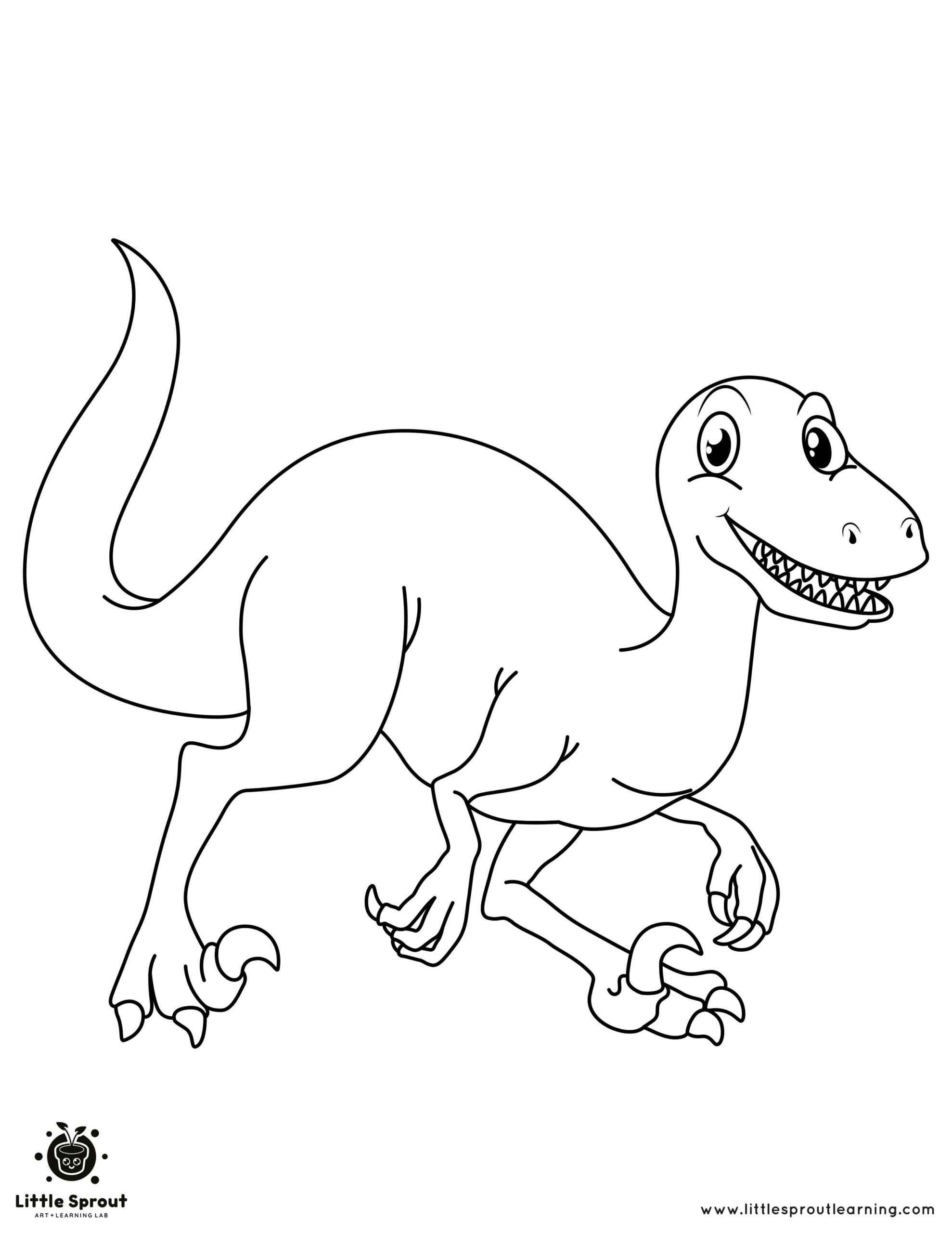 Ready to Chase Dinosaur Coloring Page