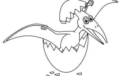 Hatching Pterodactyl Dinosaur Coloring Page
