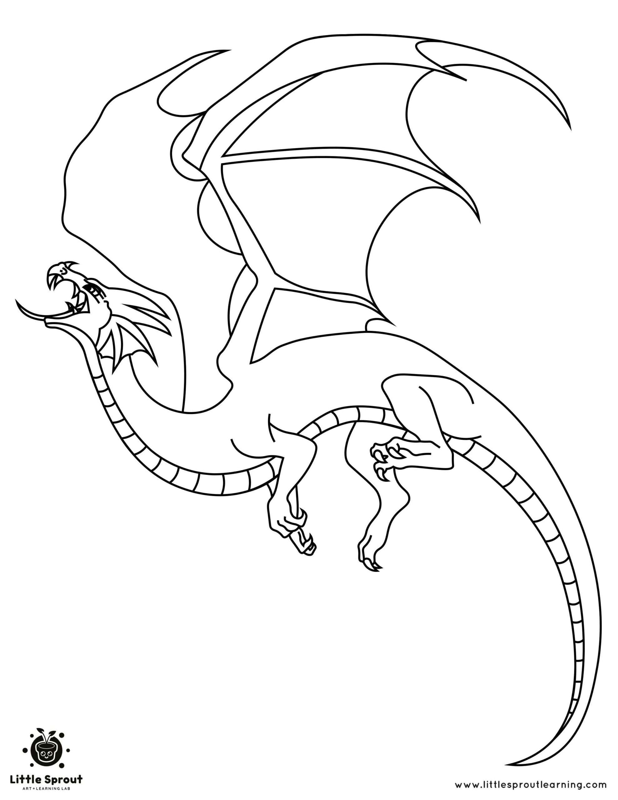 Angry Dragon Coloring Page