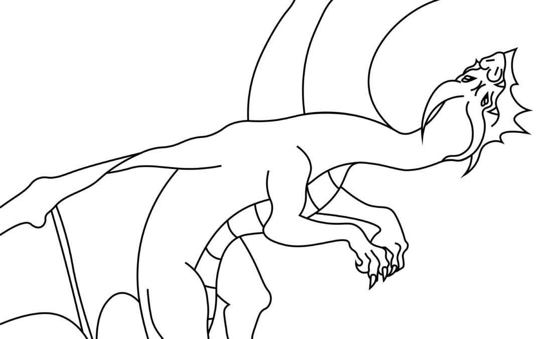 Flying High Dragon Coloring Page
