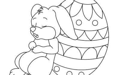 Sleeping Easter Bunny Easter Coloring Page