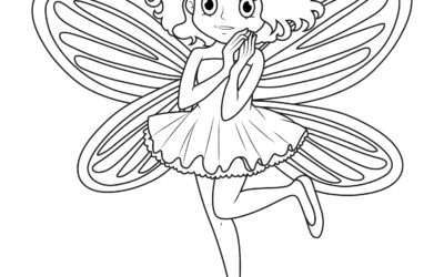 Dancing and Prancing Fairy Coloring Page