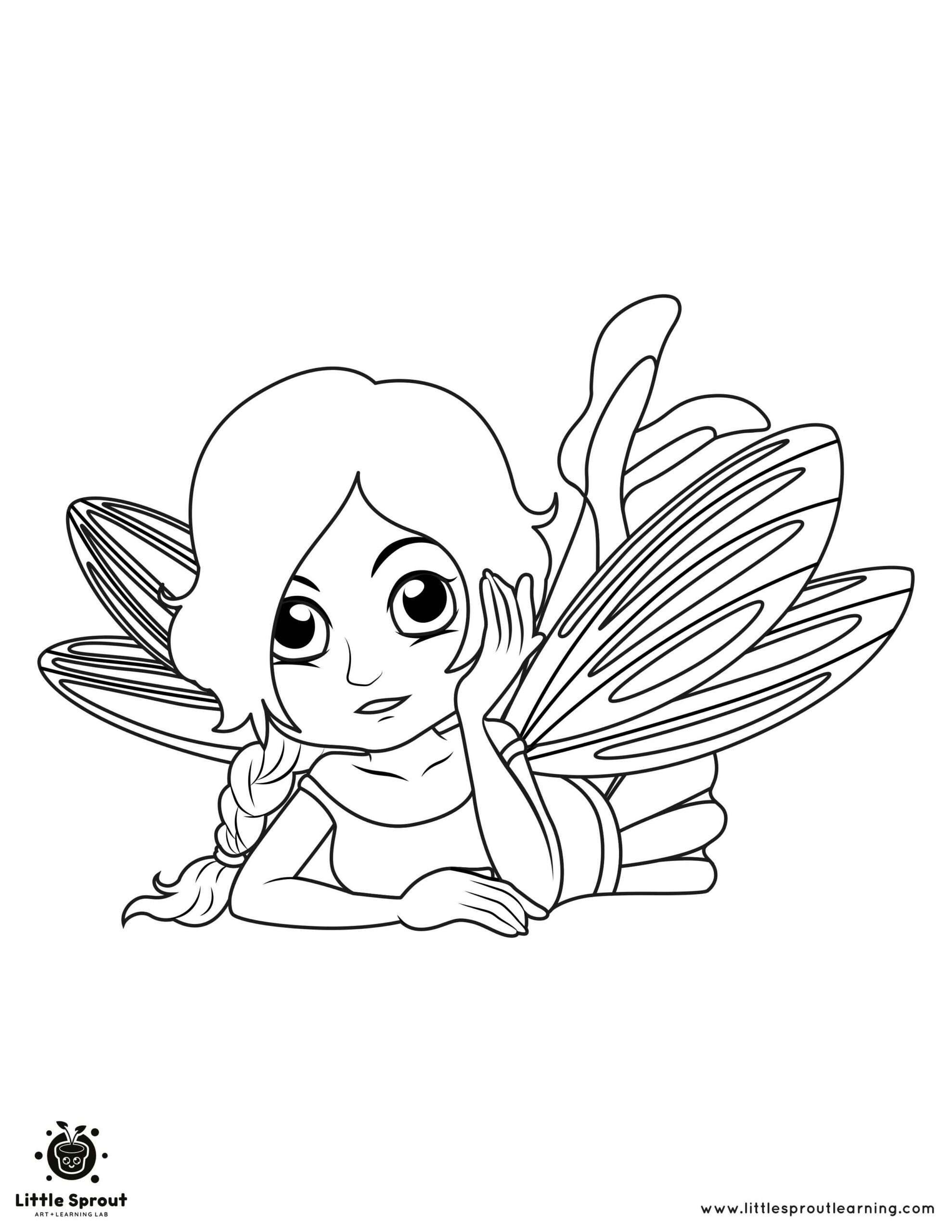 Relaxing Fairy Coloring Page
