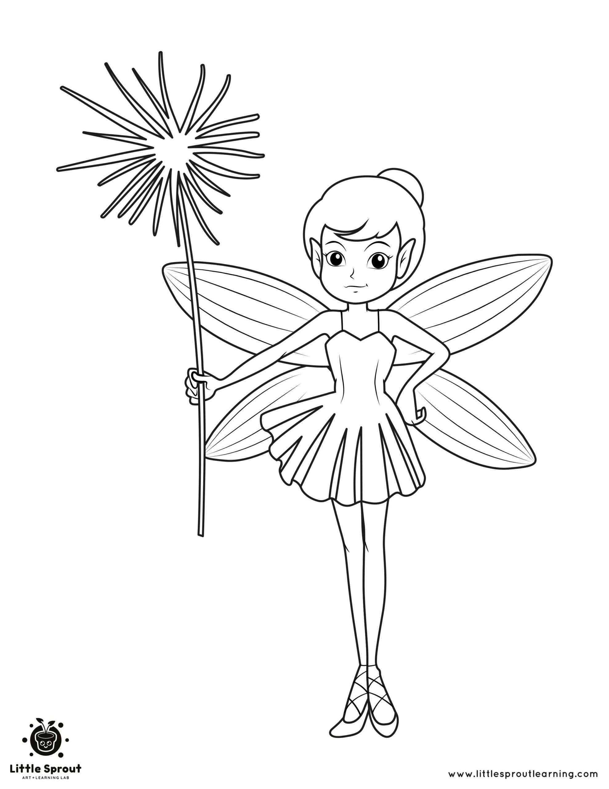 Dandelion Fairy Coloring Page