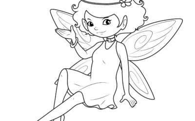 Adorable Fairy Coloring Page