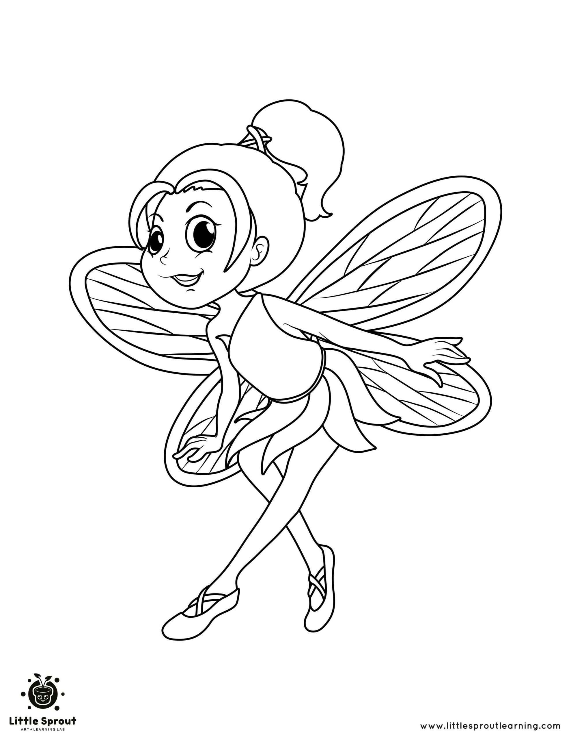 Taking a Bow Fairy Coloring Page