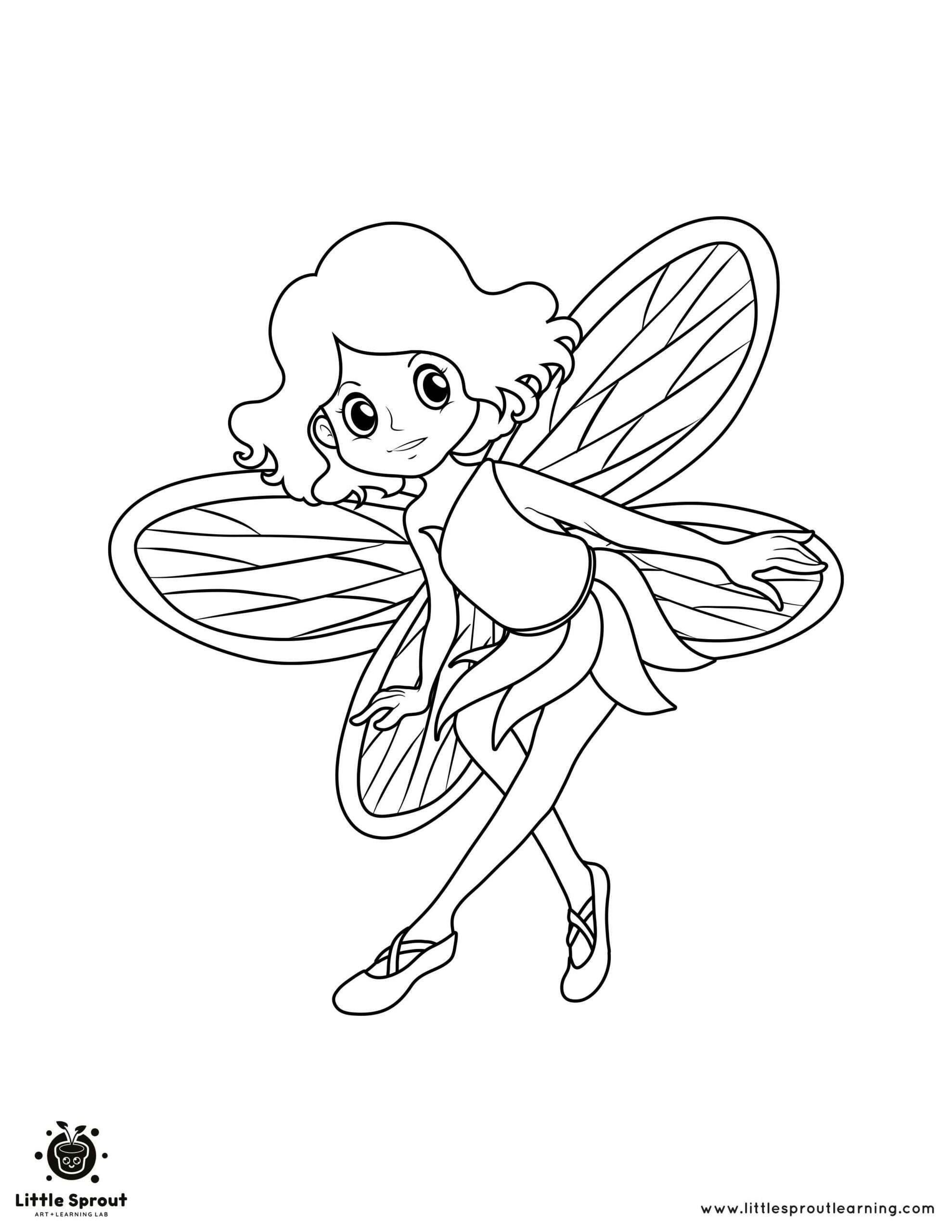 Cute Fairy Coloring Page