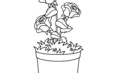 Strong Rose Flower Coloring Page