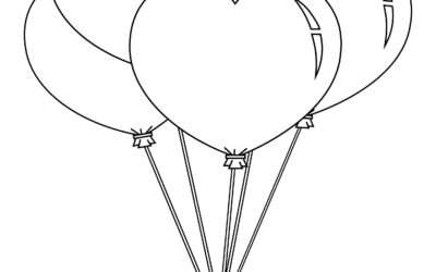 Balloon Hearts Coloring Page