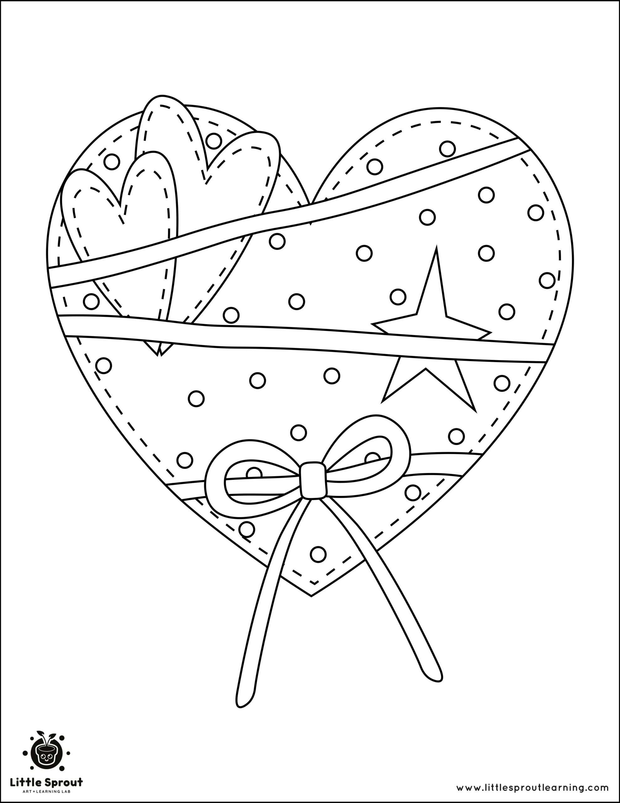 Chocolate Box Heart Coloring Page