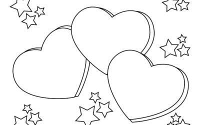 Trio of Hearts Heart Coloring Page