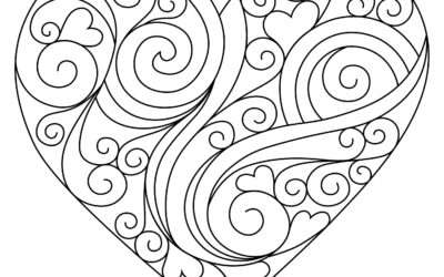 Beautifully Designed Heart Coloring Page