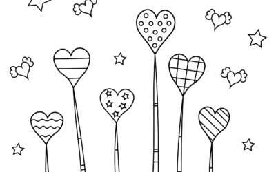 Beautiful Starry Night Heart Coloring Page