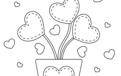 Flower Hearts Coloring Page