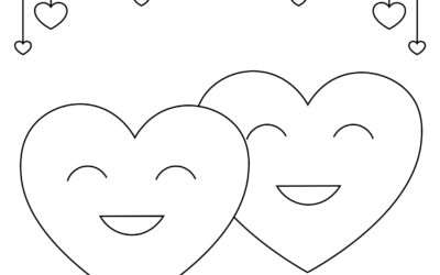 Smiling Hearts Coloring Page