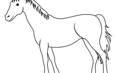 Ready to Play Horse Coloring Page