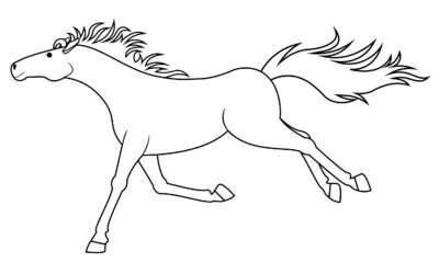 Running Wild Horse Coloring Page
