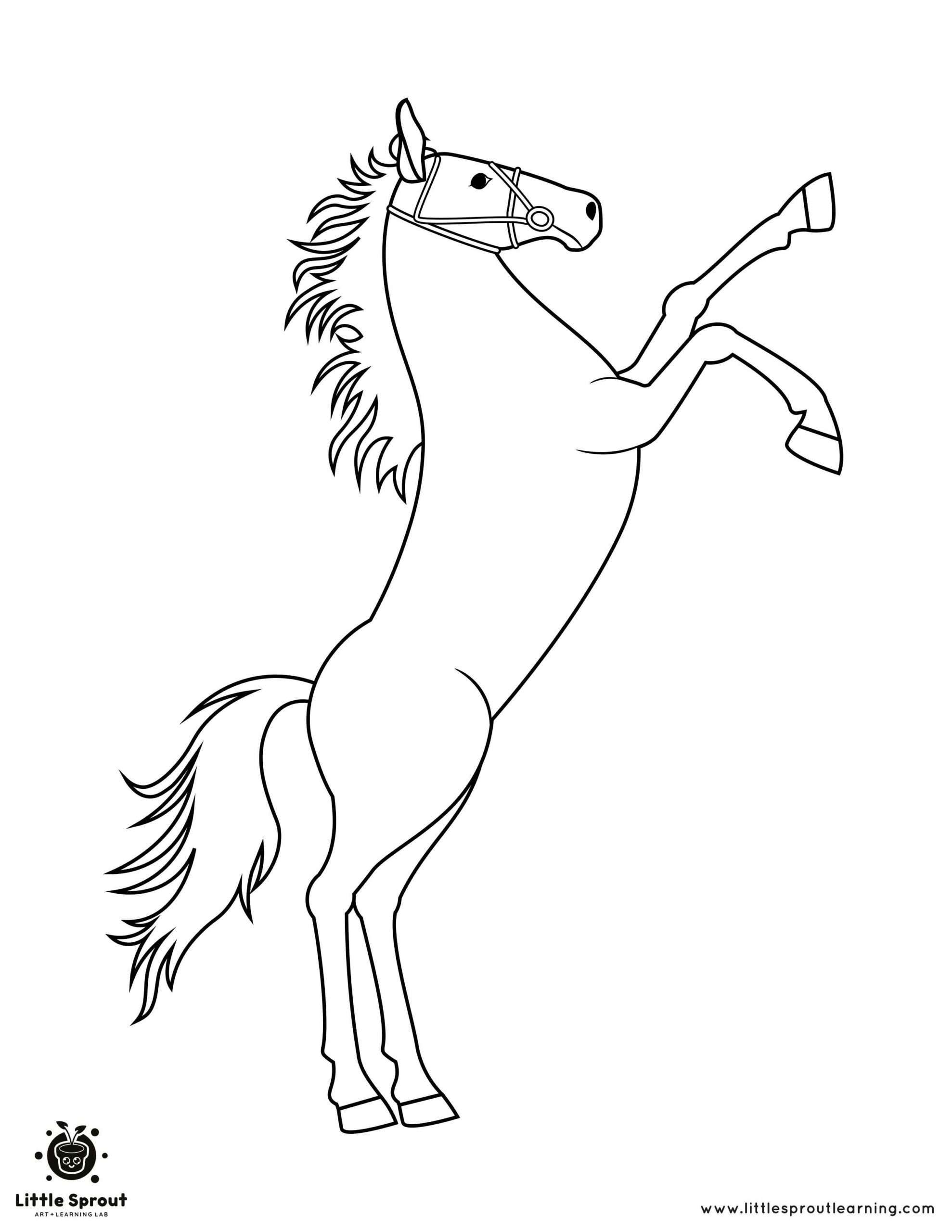 Frightened Horse Coloring Page