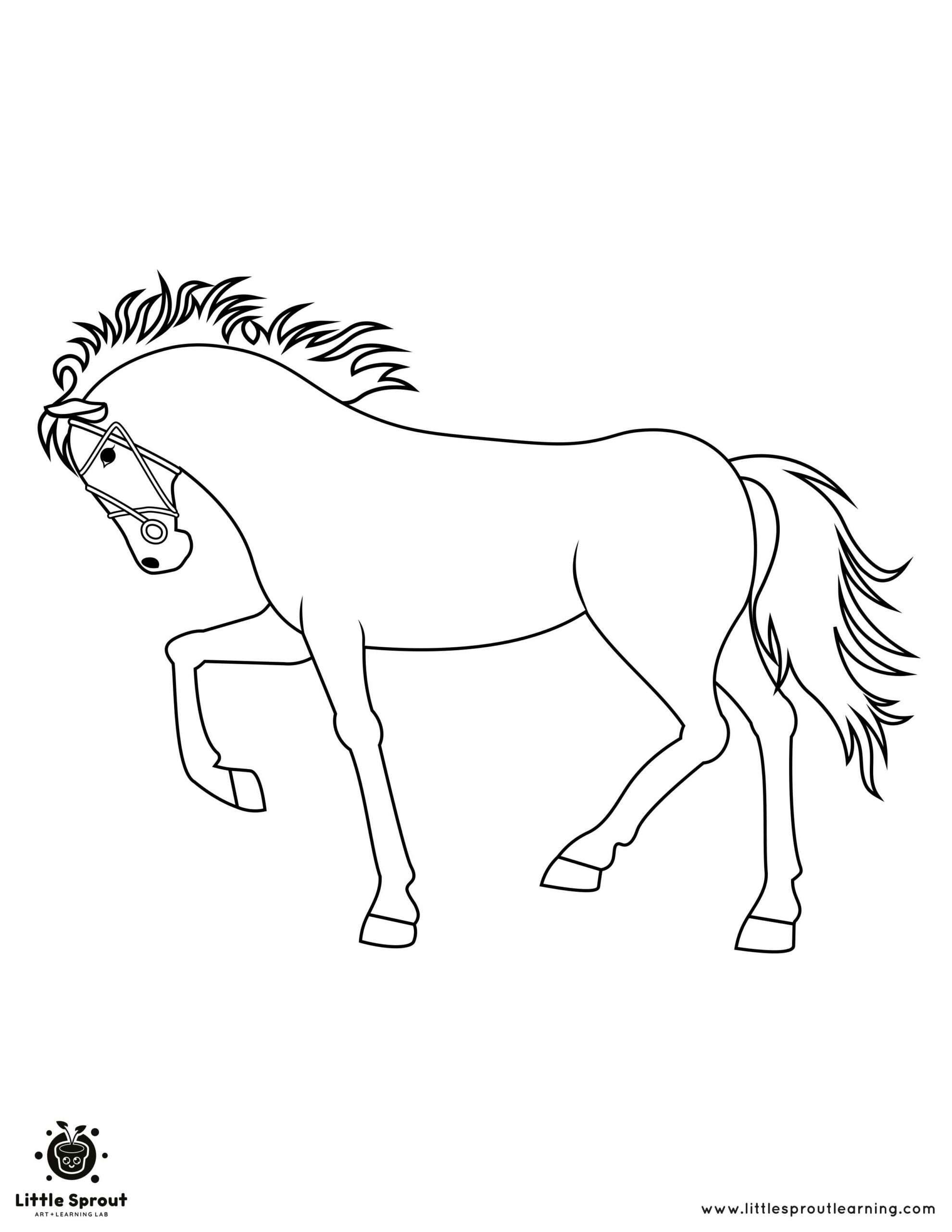 Relaxed Horse Coloring Page
