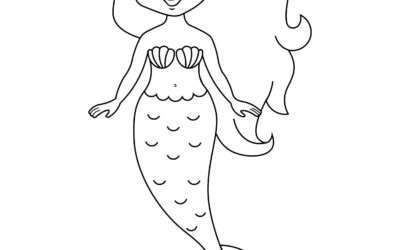 Smiling Mermaid Coloring Page