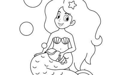 Relaxing Mermaid Coloring Page