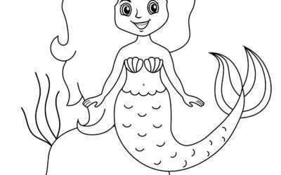 Friendly Mermaid Coloring Page