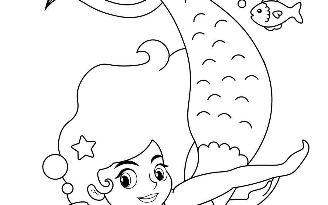 Friendly Secrets Mermaid Coloring Page