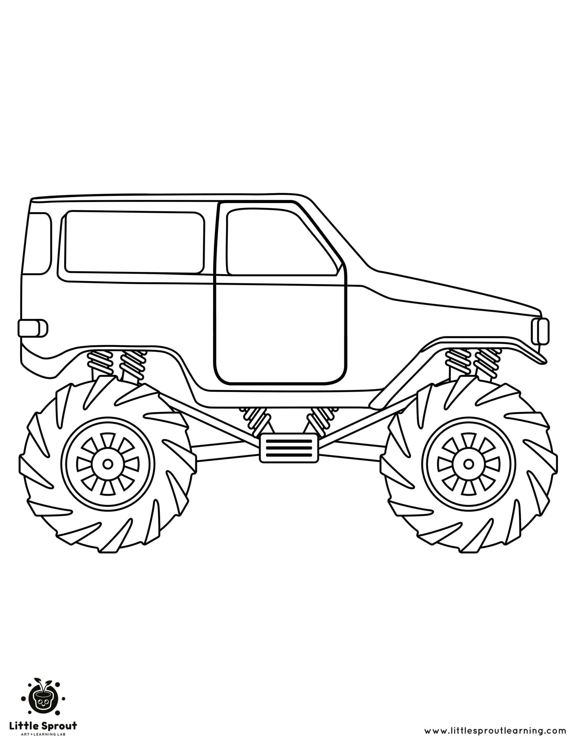 Lean Mean Machine Monster Truck Coloring Page