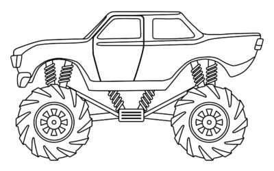 Car Crushing Monster Truck Coloring Page
