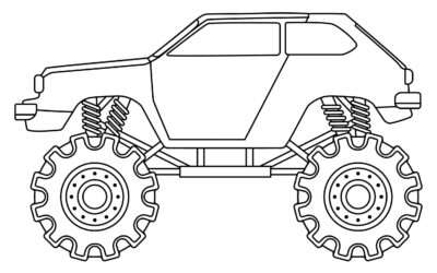 Ready to Race Monster Truck Coloring Page