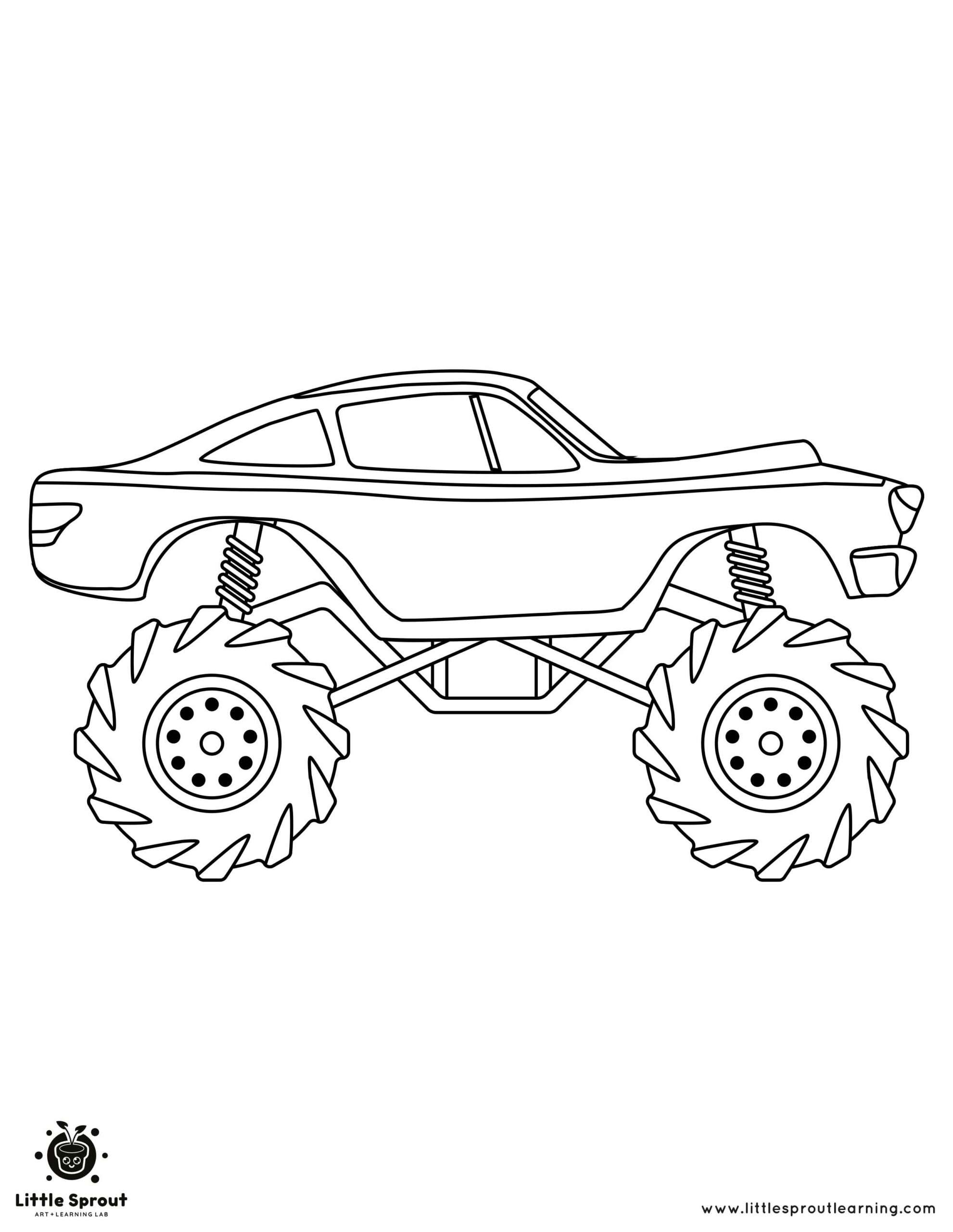Ready to Roar Monster Truck Coloring Page