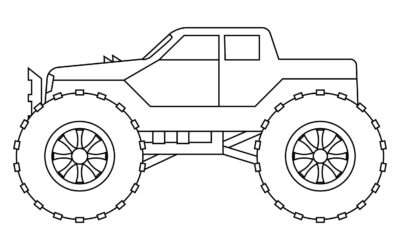 Crazy Big Monster Truck Coloring Page