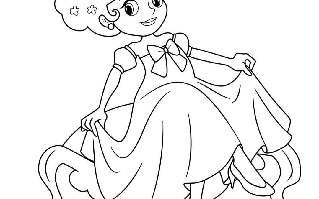 Sitting Princess Coloring Pages