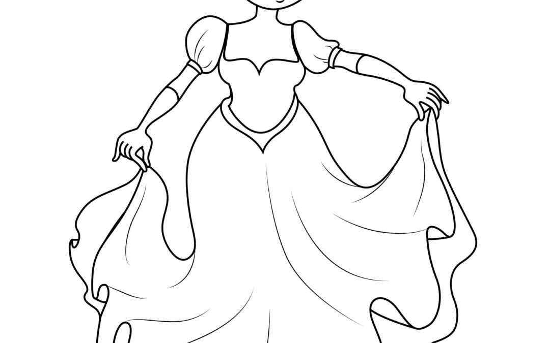 Full of Excitement Princess Coloring Page