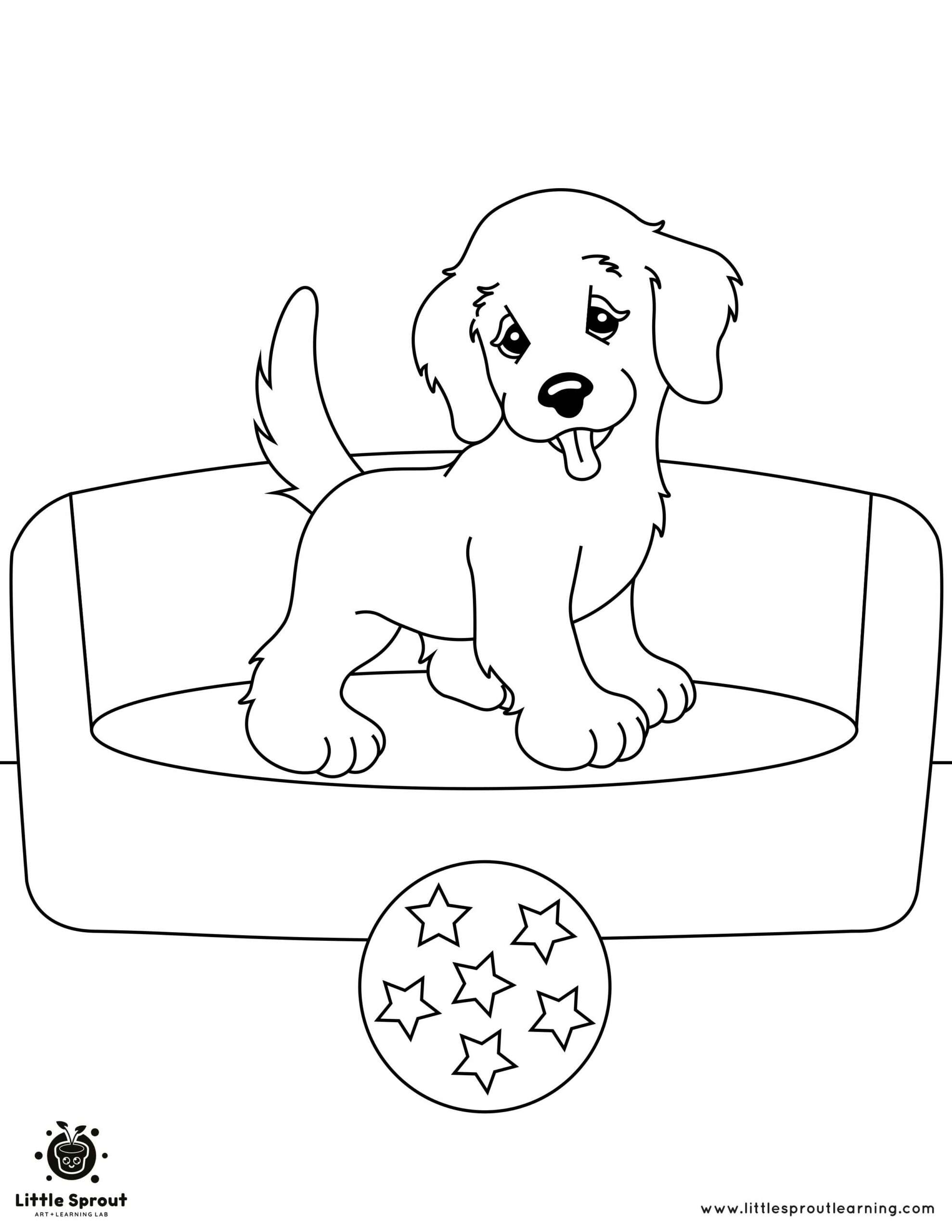 Adorable Puppy Coloring Page