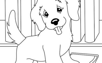 Learning to Read Puppy Coloring Page