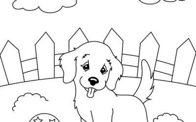 Let’s Play Fetch Puppy Coloring Page