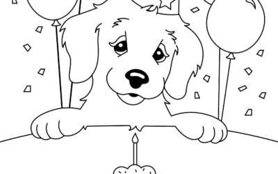 Celebrating a Good Boy Puppy Coloring Page